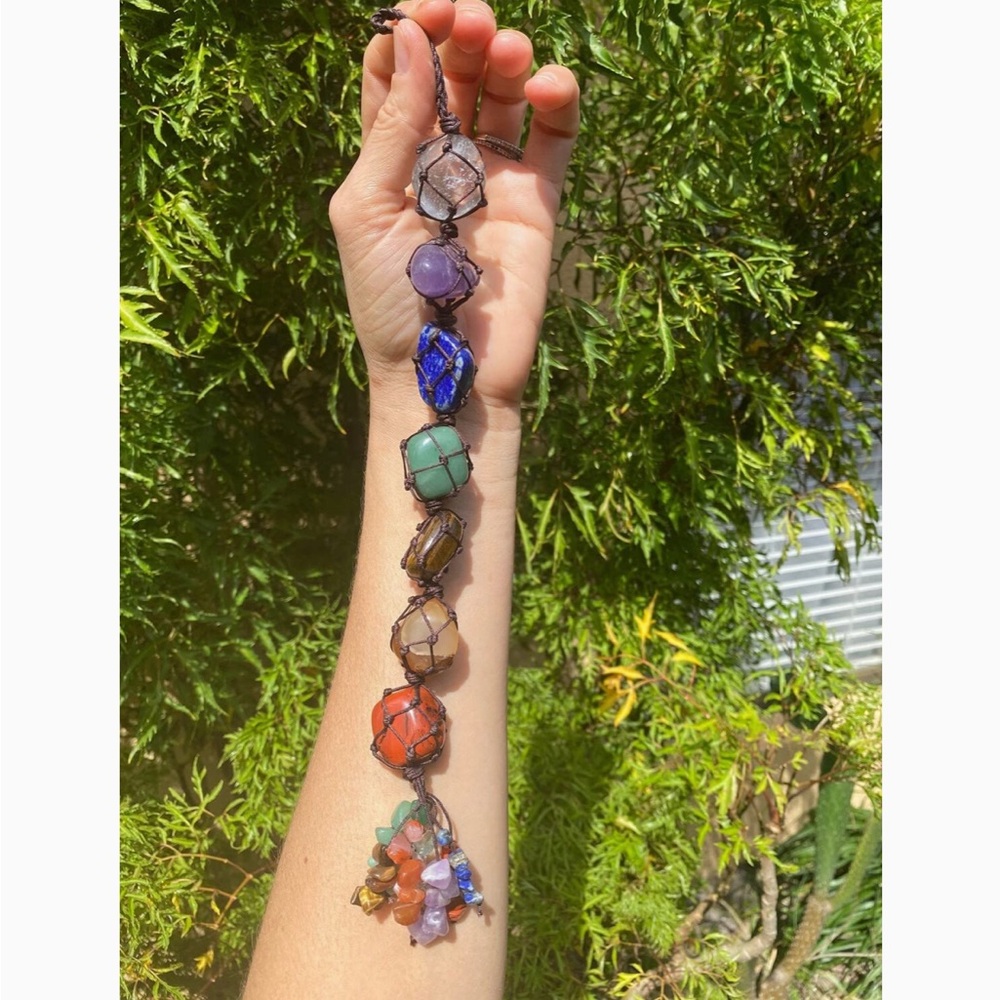 Chrystal 7 Chakura Natural Gemstone Hanging Decor meditation, yoga